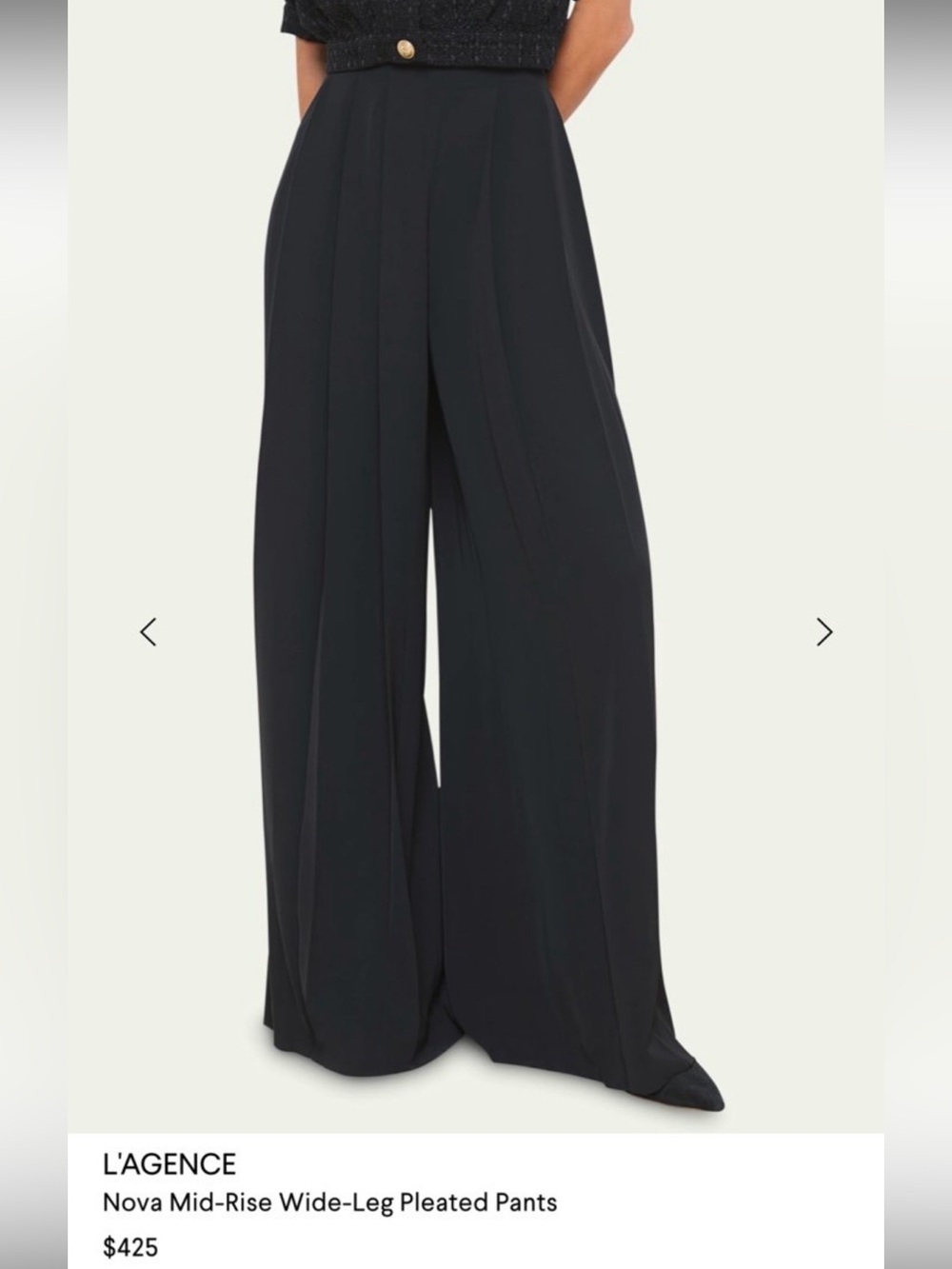 L’AGENCE Nova wide leg pants orig. $425.   Size 4
